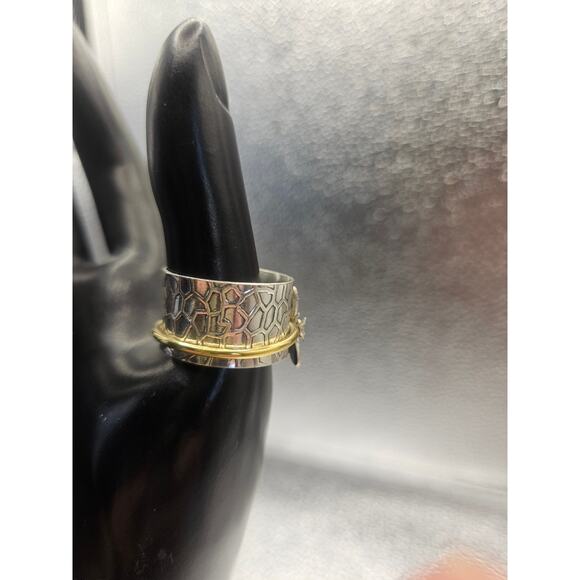 Bumblebee Spinner ring Handmade Sterling Silver 925 Stamped Sz 10 - Picture 10 of 10